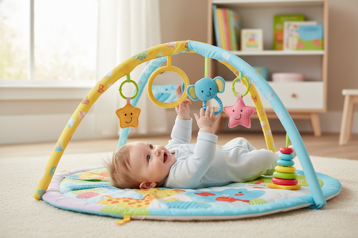 Tapis d’Éveil Bébé – Stimulation, Confort & Sécurité