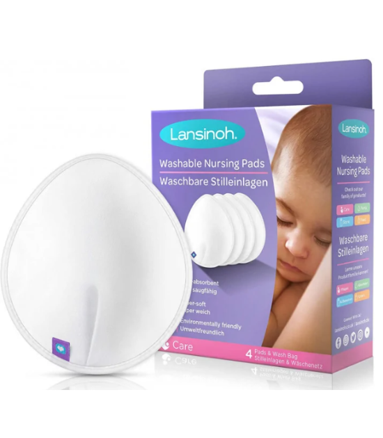 Lansinoh Coussinets d'allaitement lavables x4 blancs - Bébé Shop Maroc