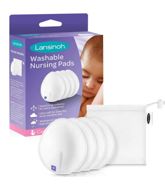 Lansinoh Coussinets d'allaitement lavables x4 blancs - Bébé Shop Maroc