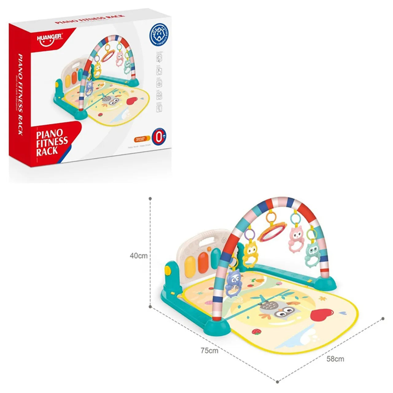 Tapis Piano Fitness éveil musical 3en1 – Huanger
