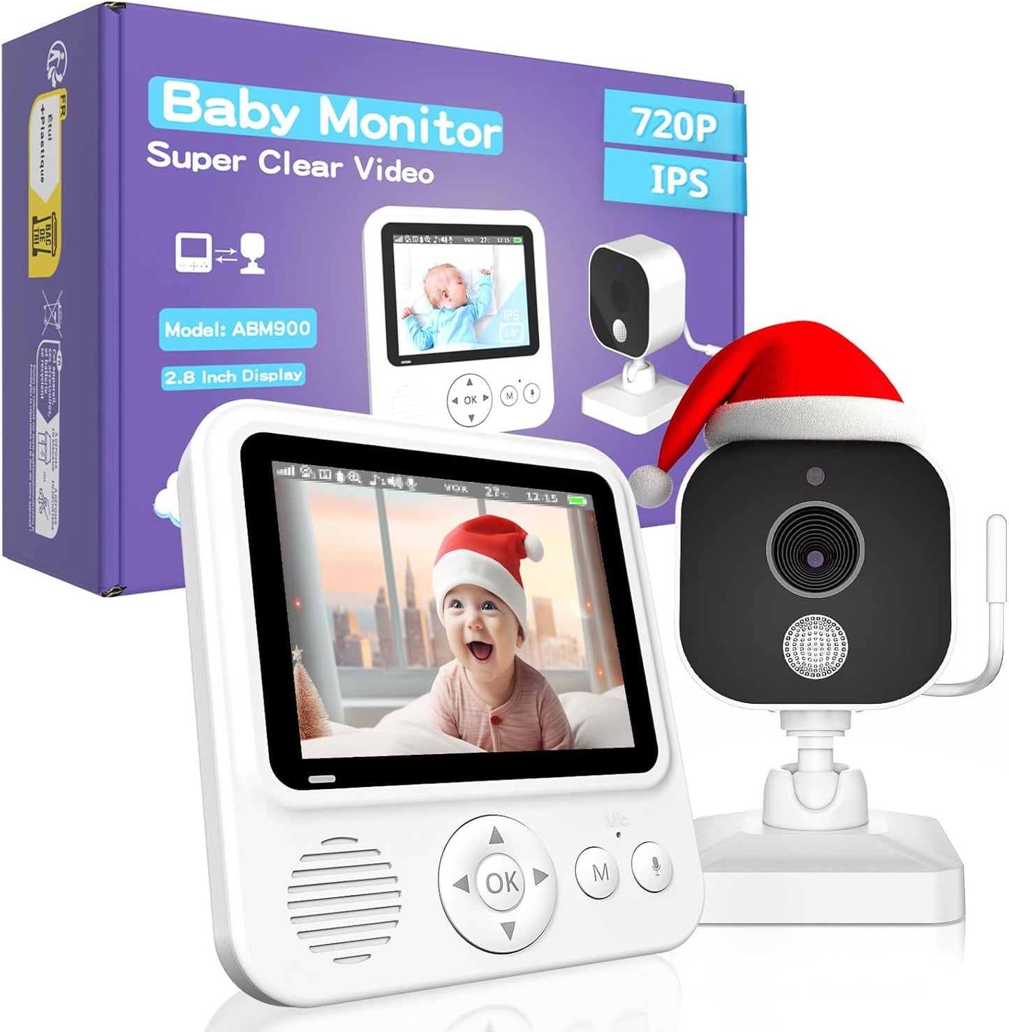 Babyphone Moniteur de bébé avec caméra de vision nocturne