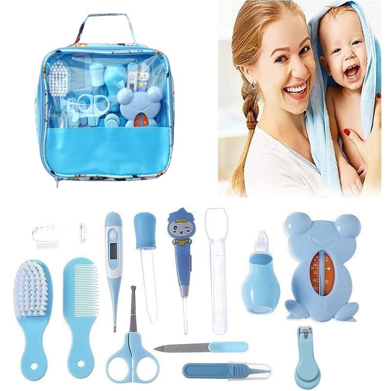 Kit de Soin Bébé 12pcs, Trousse complète Portable de Toilette