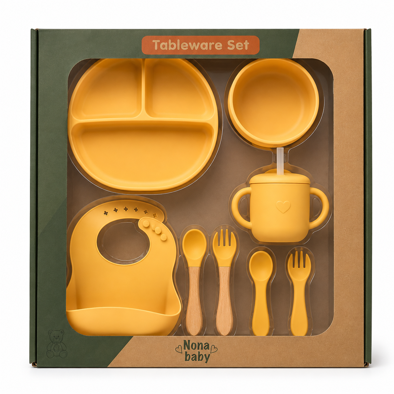 Coffret Repas Bébé 8 Pièces en Silicone