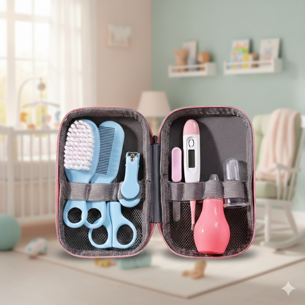 Kit de Soin Bébé Complet 8 en 1 – Trousse de Toilette Nouveau-Né