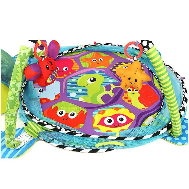 Tapis de jeu 3 en 1 pour bébé 4 jouets suspendus et 30 balles