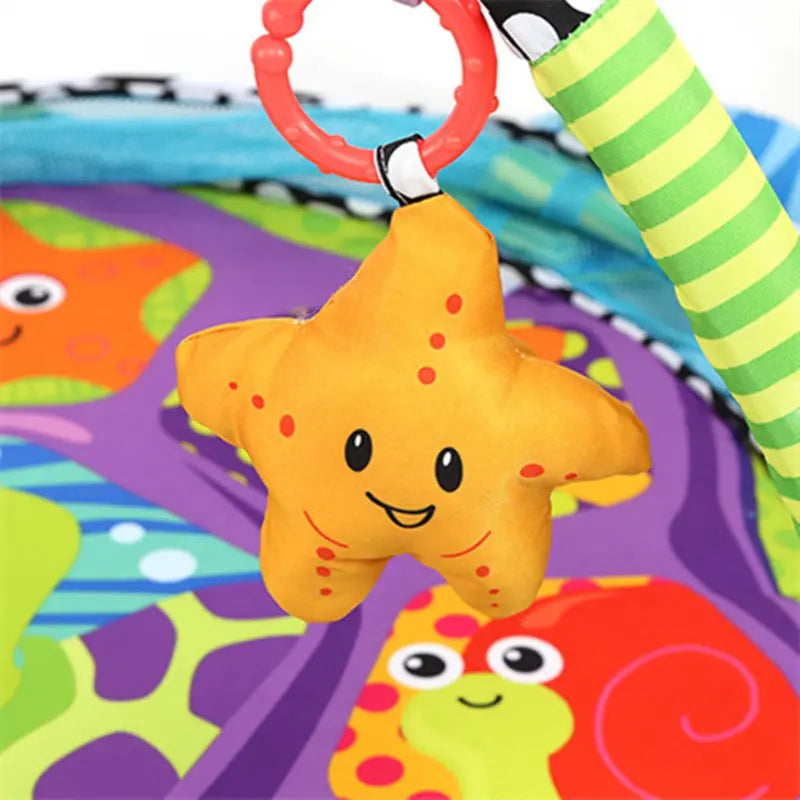 Tapis de jeu 3 en 1 pour bébé 4 jouets suspendus et 30 balles