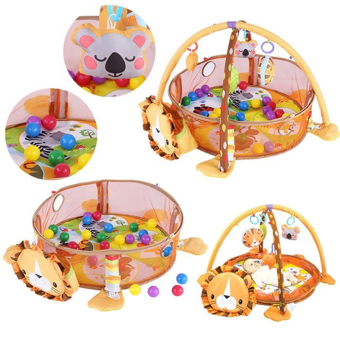Tapis d'éveil bébé - gym et balles - Lion + 30 balles