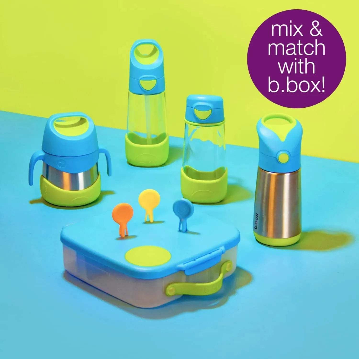 Gourde à paille B box Tritan™ - blue blaze 600ML b.box