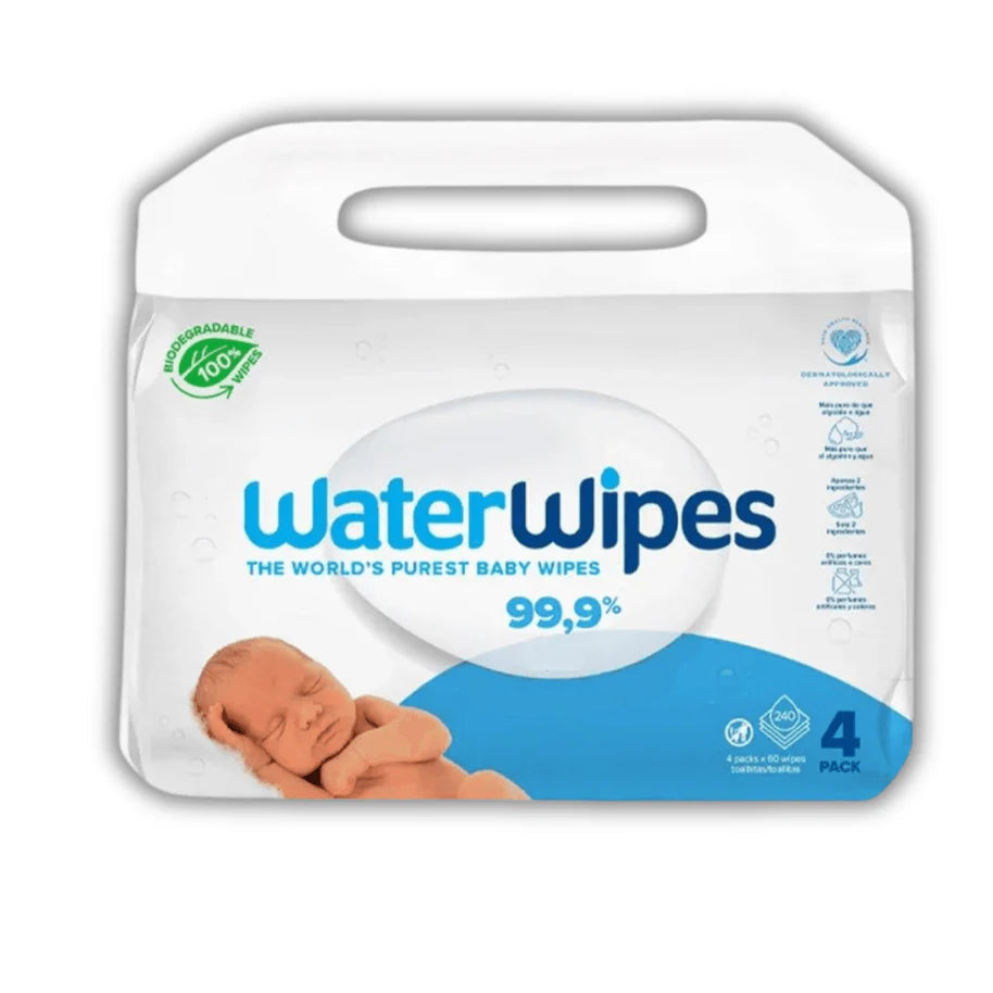 Lingettes Bébé WaterWipes Value Pack 4x60 WaterWipes