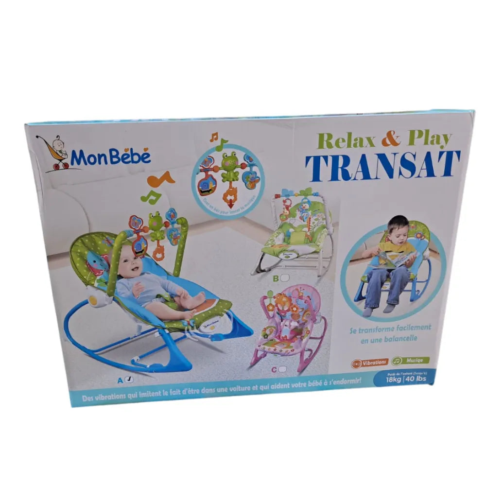 Relax Transat Évolutif avec Musique et Vibration pour Bébé (0–18 kg) – Mon Bébé - Bébé Shop Maroc