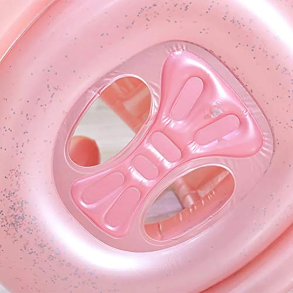 Bouée Siège Bébé Flamant Rose avec Auvent et Paillettes – 6M+