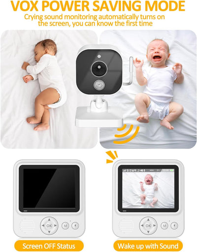Babyphone Moniteur de bébé avec caméra de vision nocturne