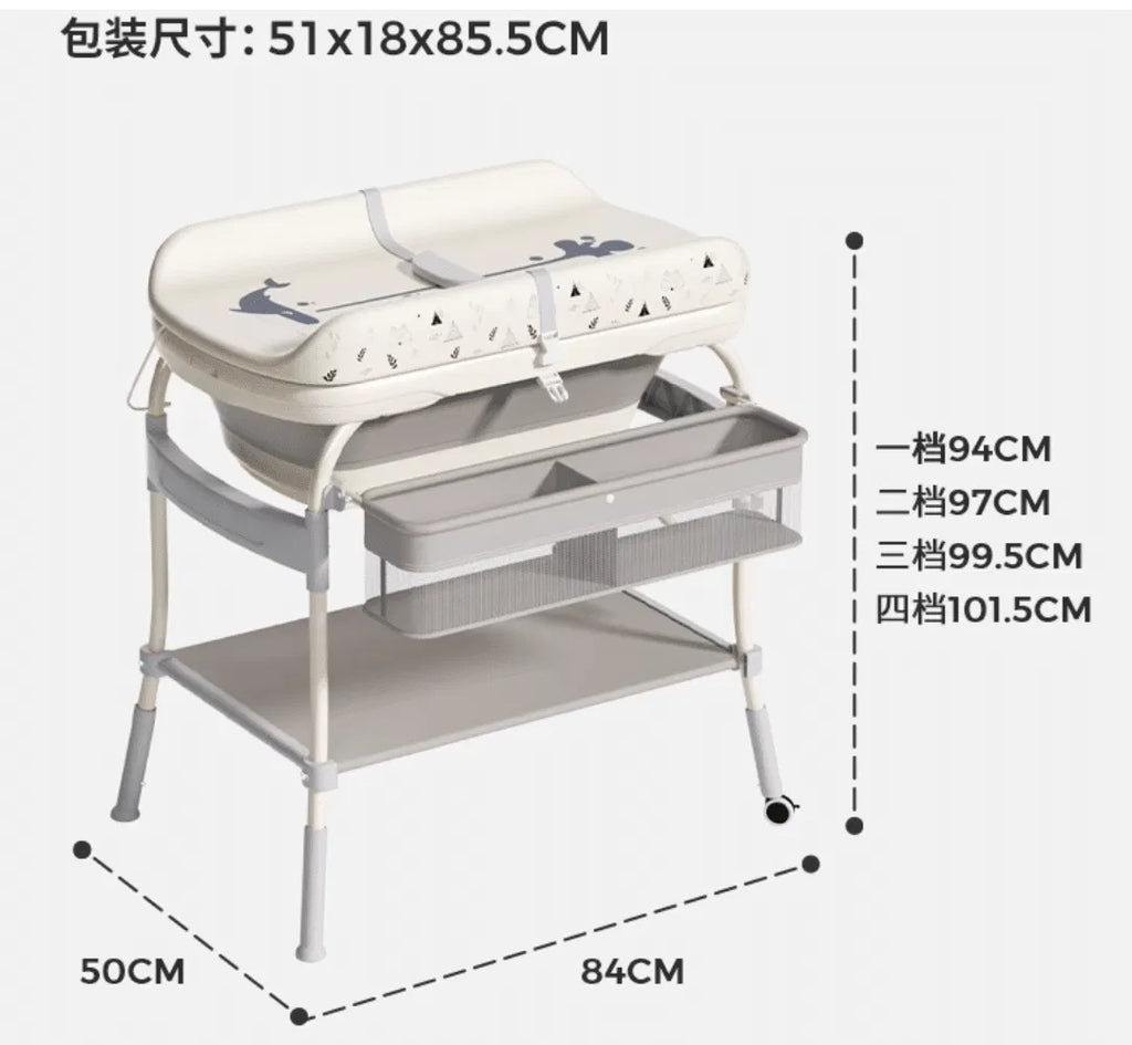 Table à langer & Baignoire avec Thermomètre digital intégré