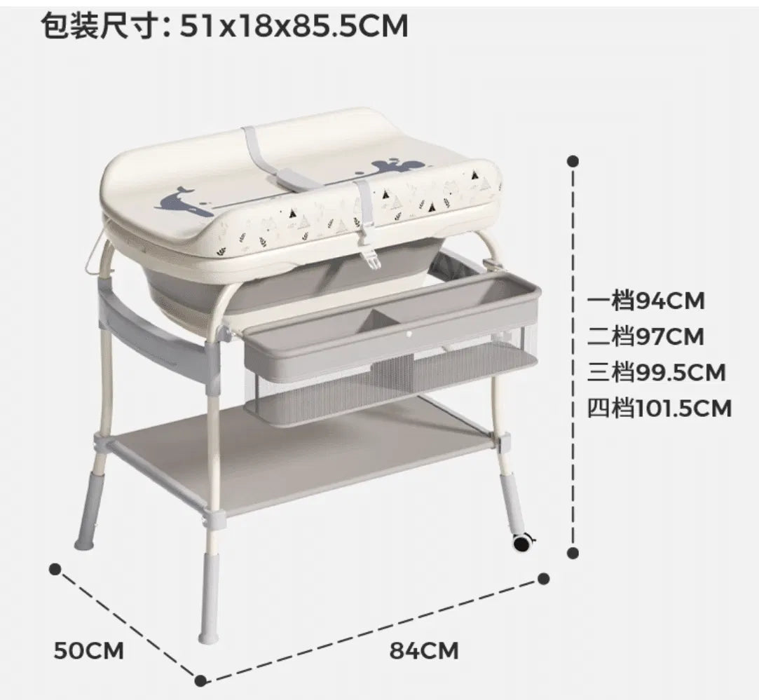 Table à langer & Baignoire avec Thermomètre digital intégré