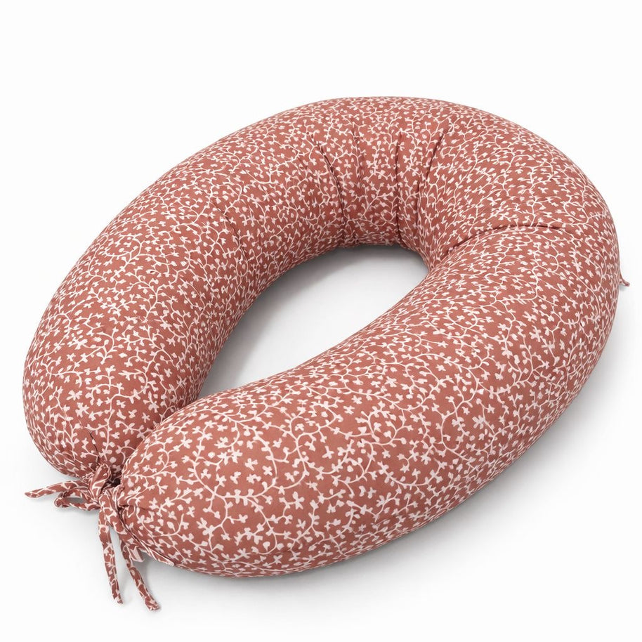 Coussin de grossesse et d'allaitement 3 en1 camel fleurie