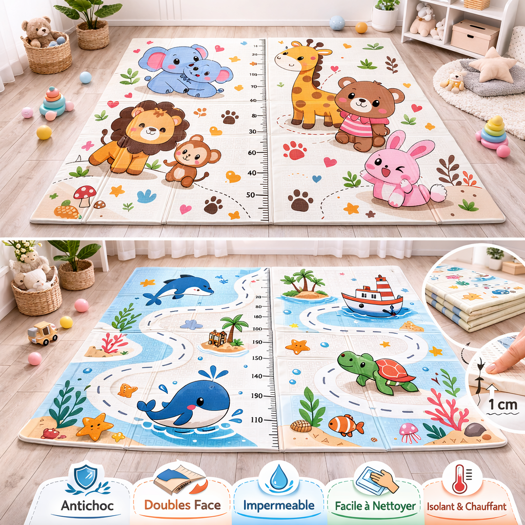 Tapis Mousse Antichoc Pliable 200 × 180 cm