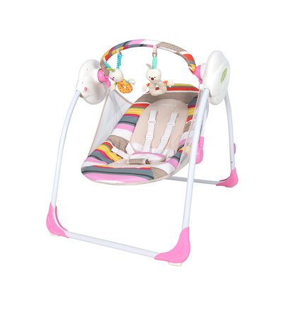 BALANCELLE BÉBÉ SWING RELAX MUSICALE ROSE – MAMALOVE