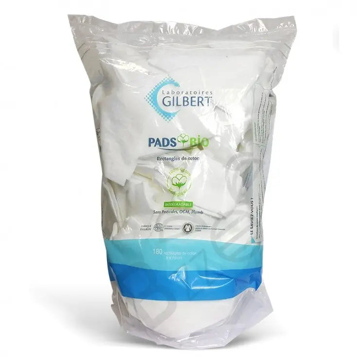 Coton bio Gilbert 180 pads pour soins bébé et visage