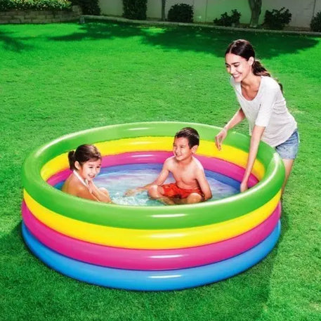 Piscine gonflable ronde colorée pour enfants et famille au Maroc