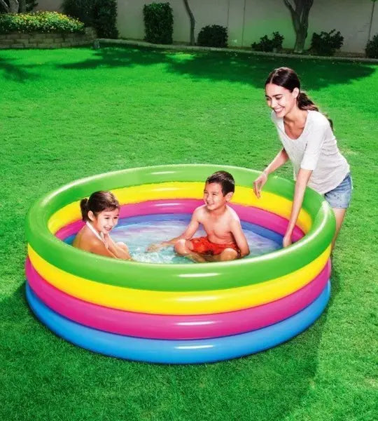 Piscine gonflable ronde colorée pour enfants et famille au Maroc