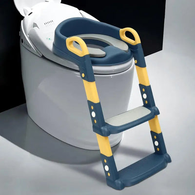 مقعد مرحاض قابل للطي مع مسند للقدمين