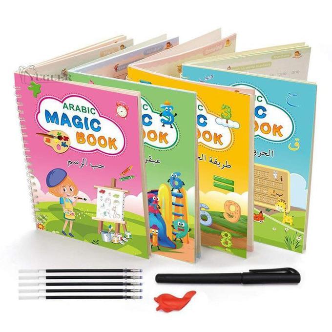 Ensemble Magique 4 en 1 | Livres Réutilisables et Encre Effaçable pour Apprendre à Écrire et Dessiner - Bébé Shop Maroc