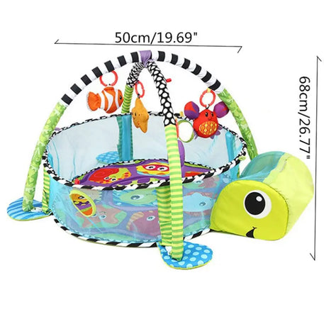 Tapis de jeu 3 en 1 pour bébé 4 jouets suspendus et 30 balles