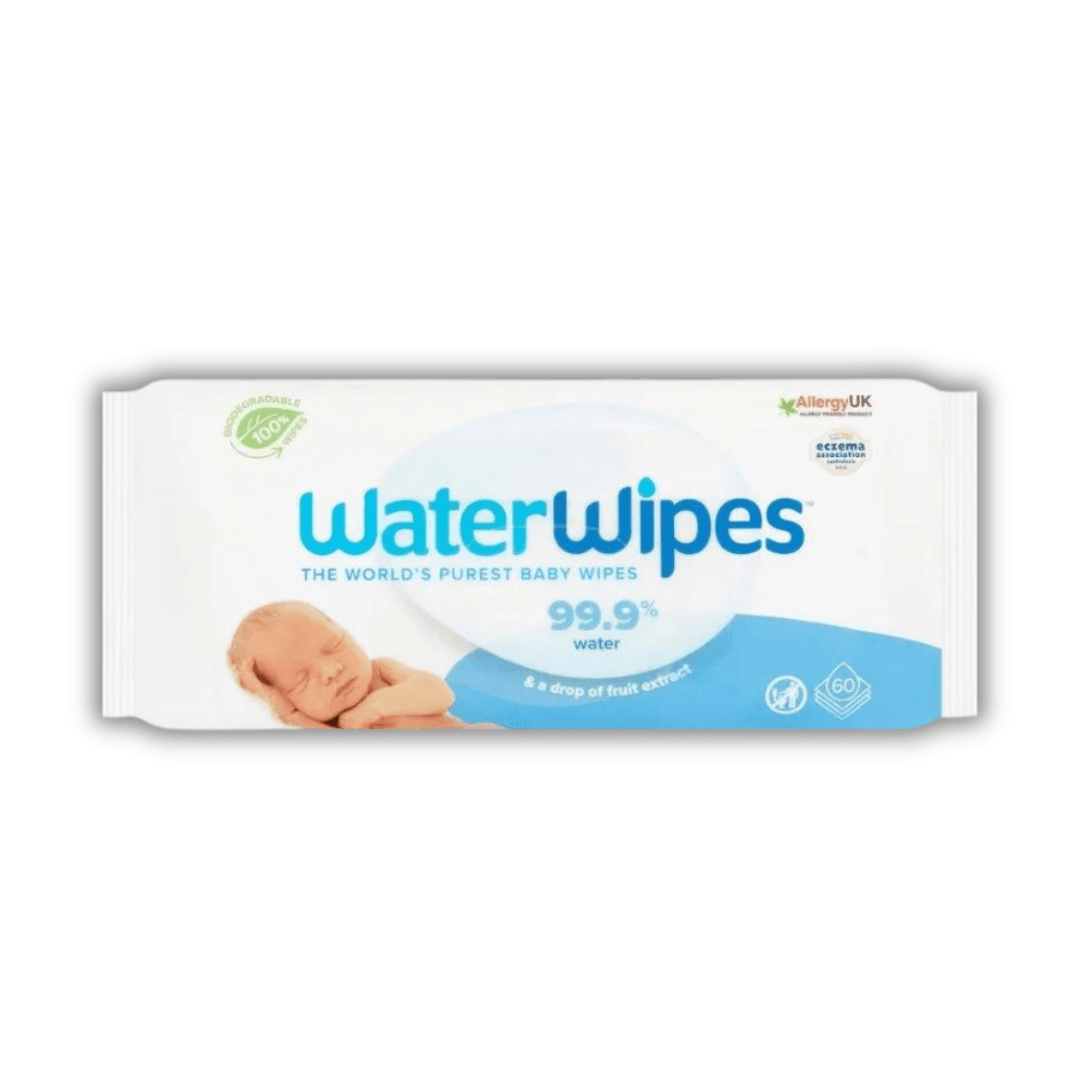 WaterWipes x 60 – Lingettes Bébé Pures & Hypoallergéniques