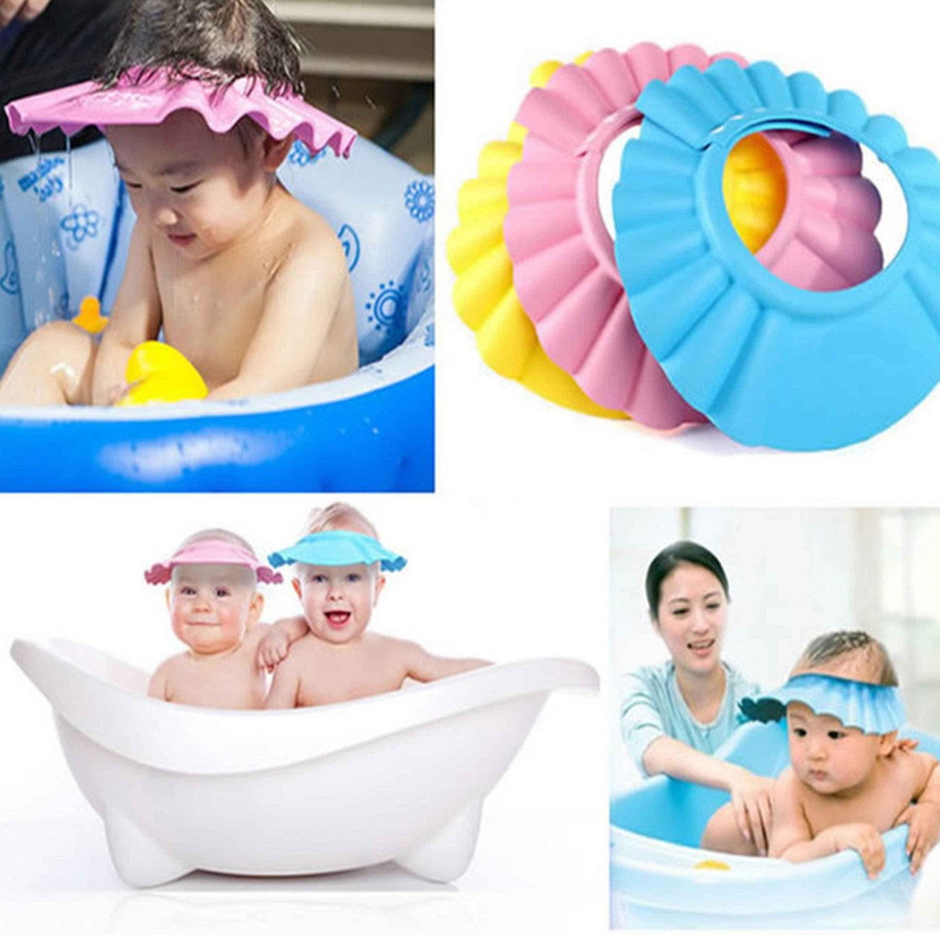 Visière de Bain Réglable pour Bébé - Protection Yeux et Oreilles