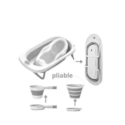 Ensemble Baignoire Pliable 4 Pièces – Baby Queenix - bebe maroc