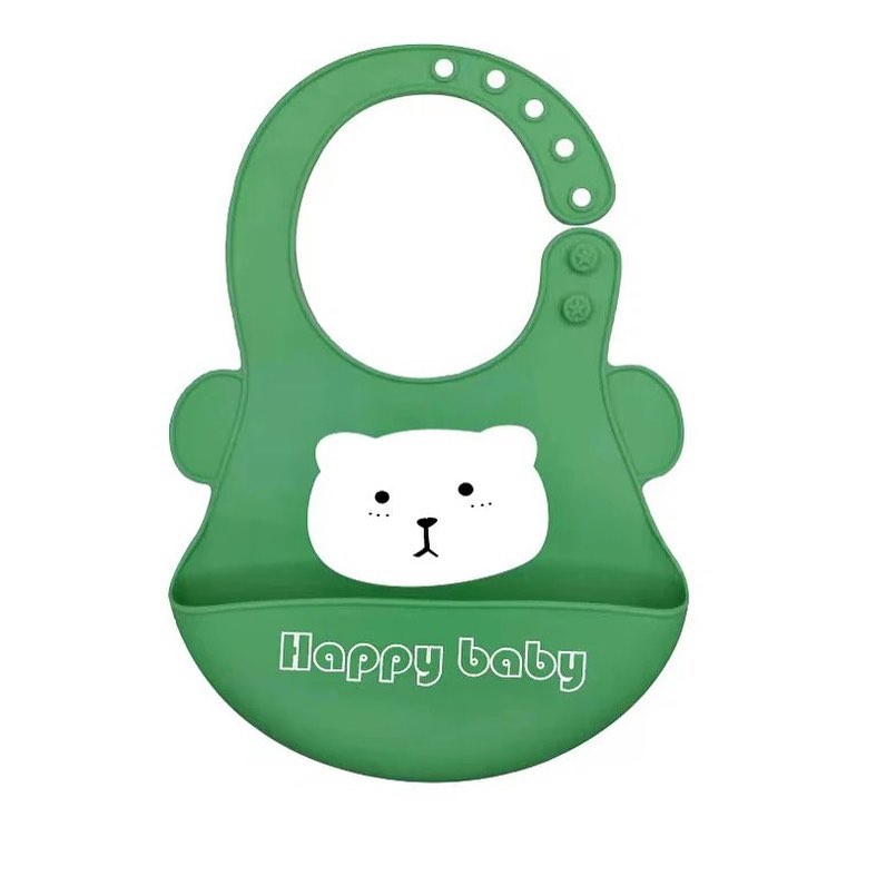 Bavoir Bébé en Silicone avec Poche  Sans BPA