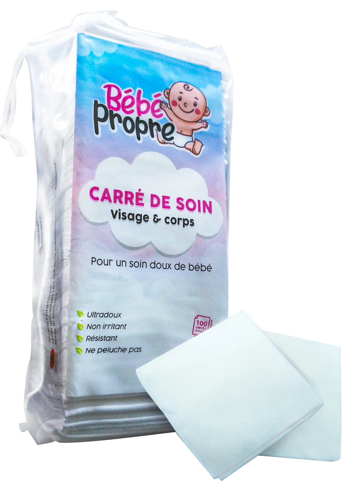 Bébé propre carré de soin - Bébé Shop Maroc
