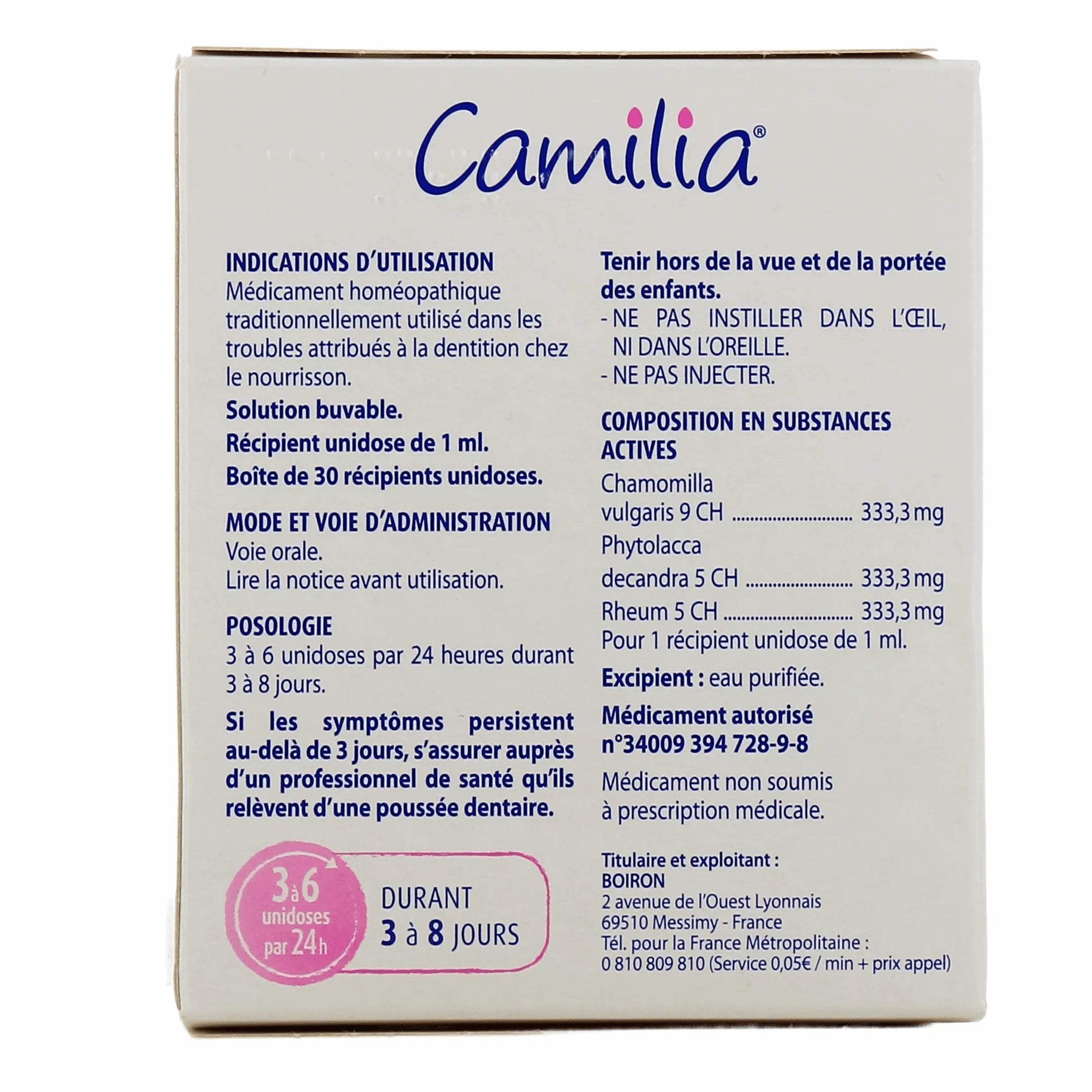 Camilia  dent pour troubles de dentition Maroc - Bébé Shop Maroc