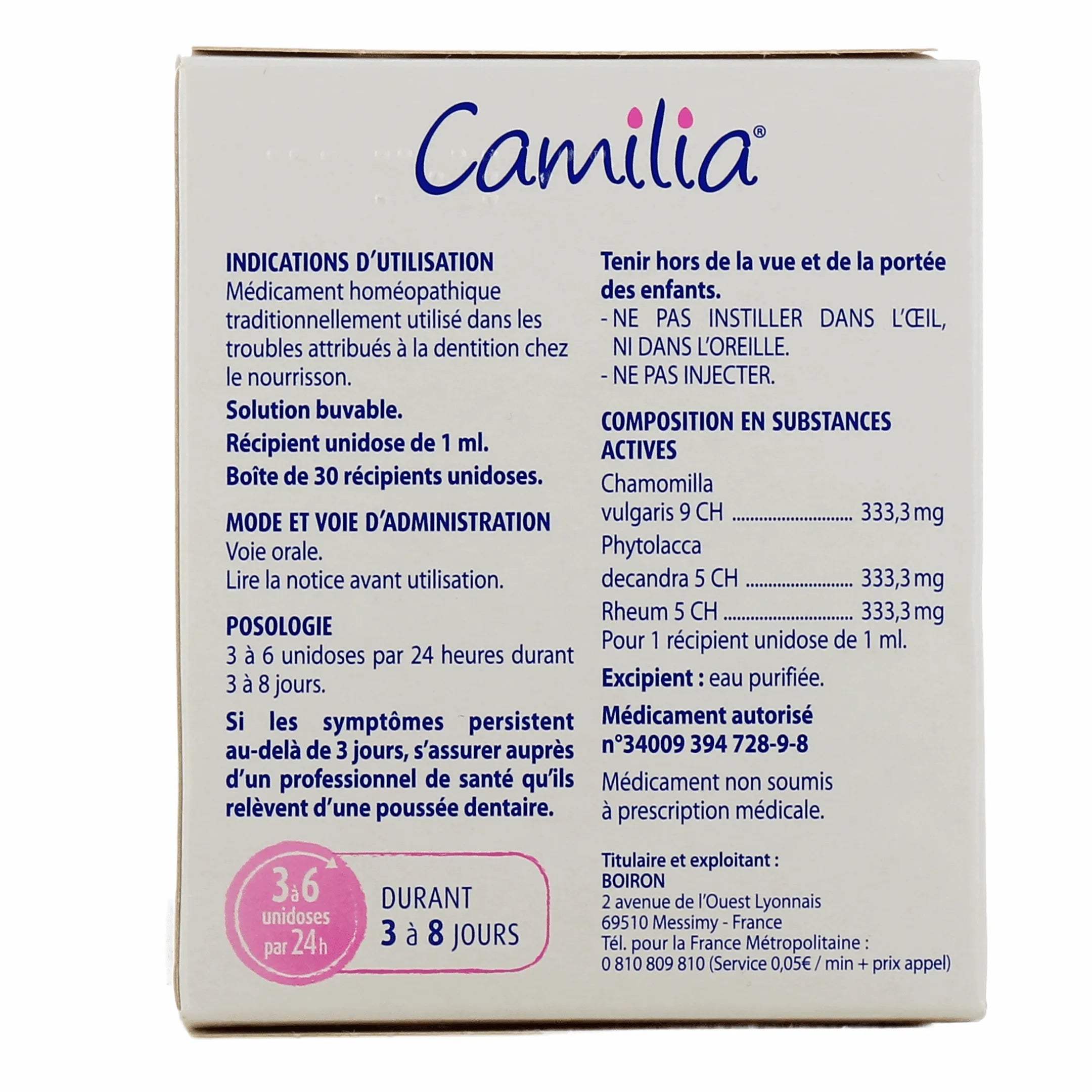 Camilia  dent pour troubles de dentition Maroc - Bébé Shop Maroc