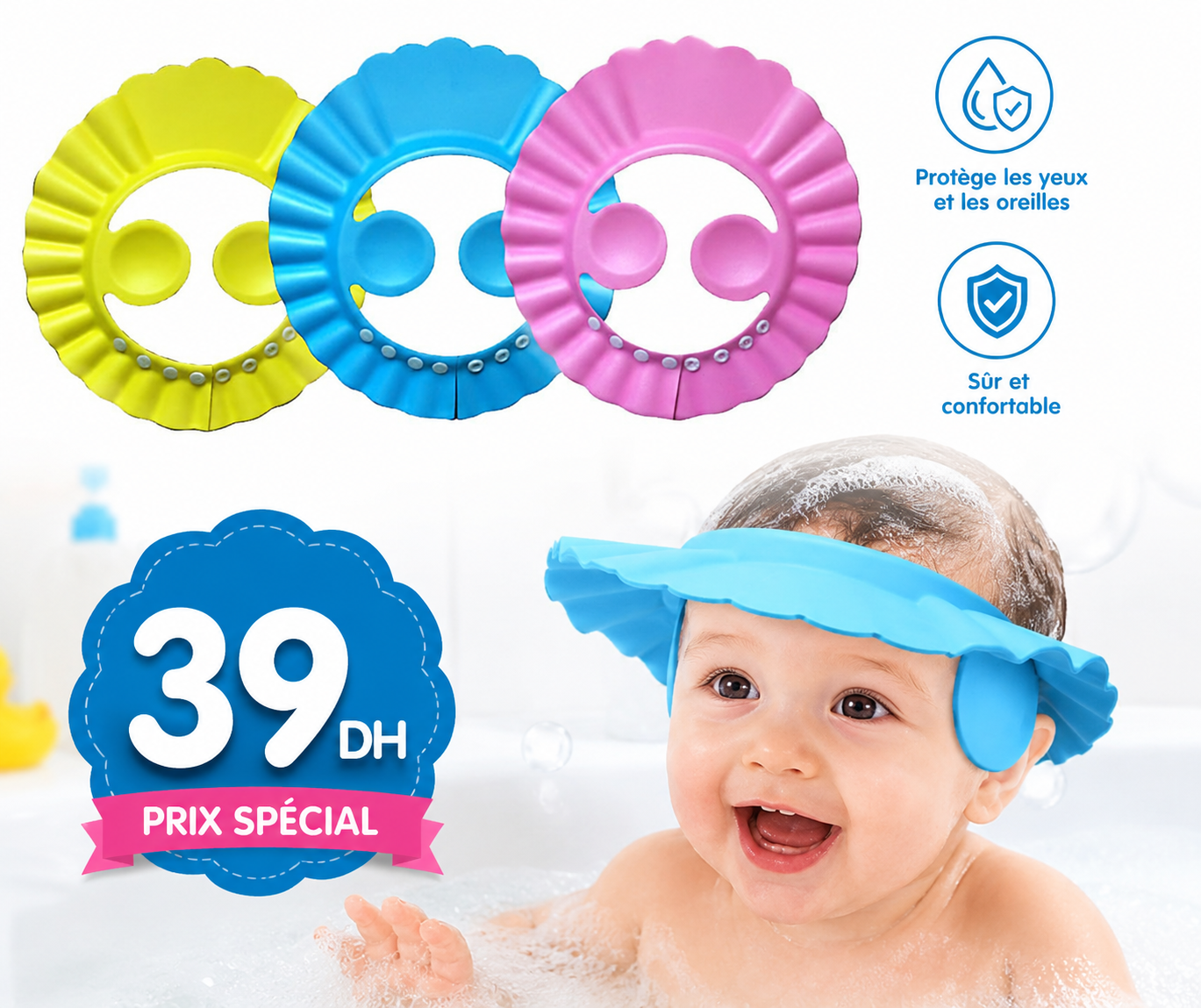 chapeau bain bébé