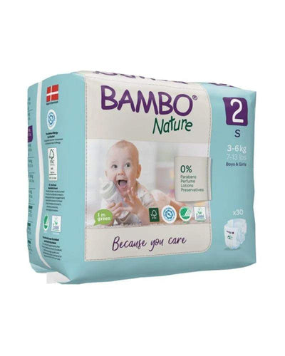 Couches Bambo Nature Taille 2 (3-6 kg) - 30 unités