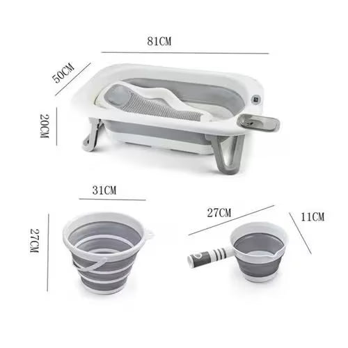 Ensemble Baignoire Pliable 4 Pièces – Baby Queenix - bebe maroc