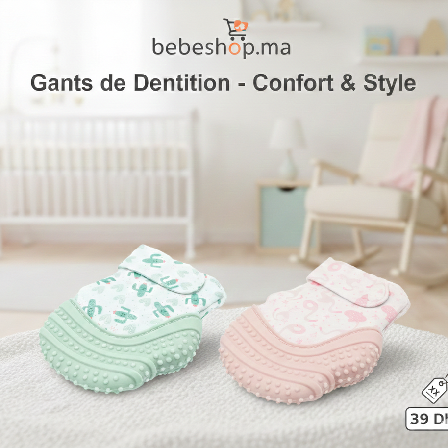 Gant de Dentition Bébé – Soulagement Naturel des Gencives