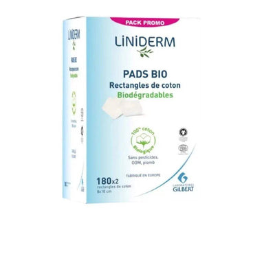 GILBERT PADS BIO 180 RECTANGLES DE COTON 8X10CM