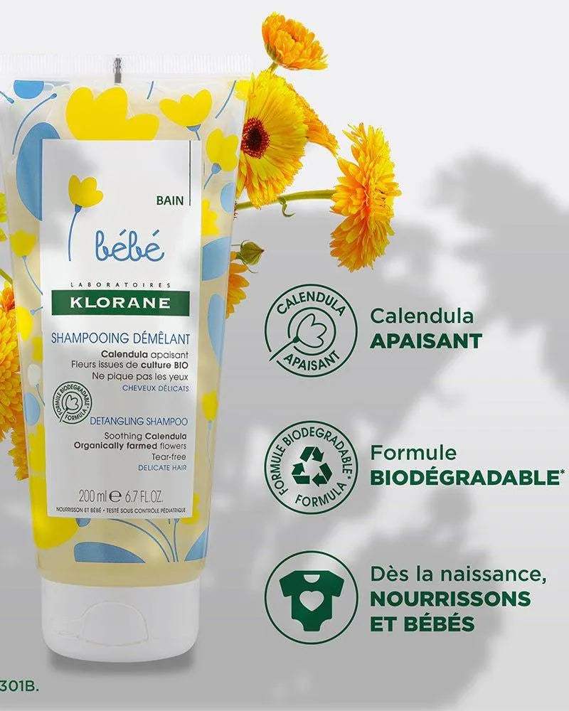 Klorane Bébé Shampooing démêlant au Calendula apaisant - 200ml