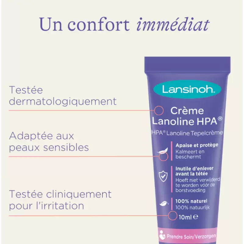 Crème Lansinoh à la Lanoline HPA® - Soins mamelons 40ml - Bébé Shop Maroc