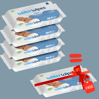 Lingettes Bébé WaterWipes Value Pack 4+ 1 Offert