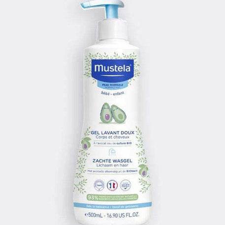 Mustela Gel Lavant Doux à l'Avocat BIO - 500ml - Bébé Shop Maroc