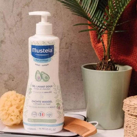 Mustela Gel Lavant Doux à l'Avocat BIO - 500ml - Bébé Shop Maroc