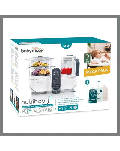 Robot cuiseur nutribaby (+) white +sac reutilisables x 15 Babymoov